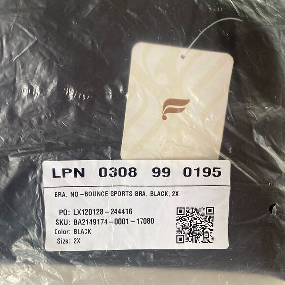 Fabletics No-Bounce Sports Bra Size 2X Black NWT in packaging unopened - Picture 5 of 6